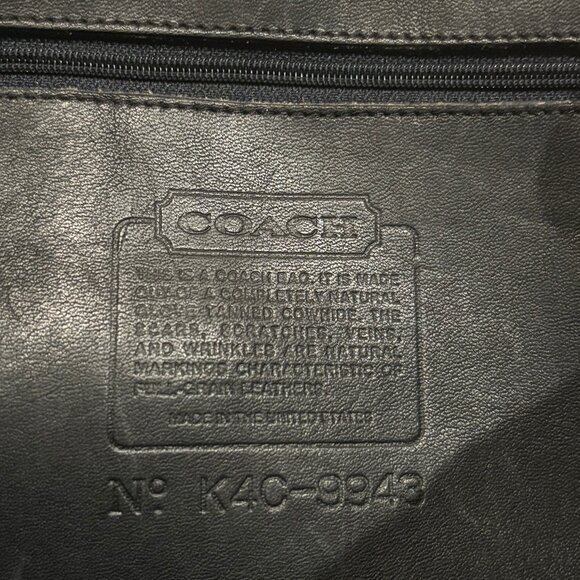 Black Vintage Coach Drawstring Backpack with Front Flap and Turn Closure - Picture 6 of 12